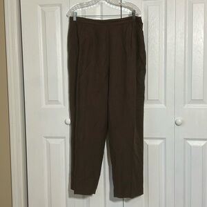 Parisian Deep Brown Linen Pants Size 14W